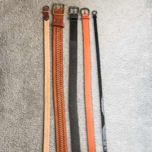 Lot of 5 belts